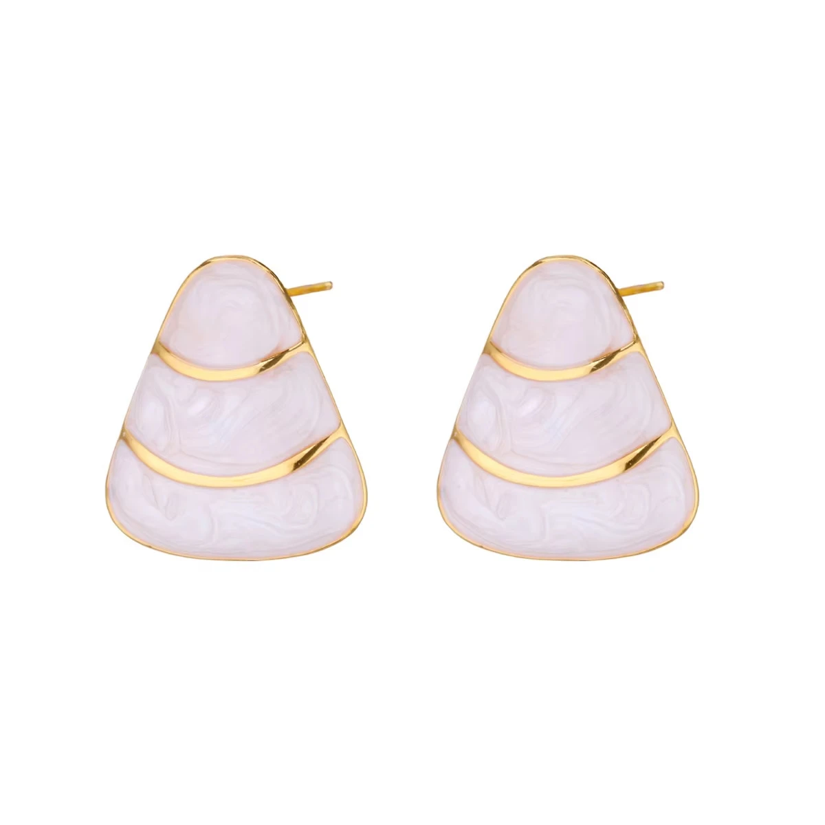 Boucles d'oreilles en acier inoxydable finitions or géométrique