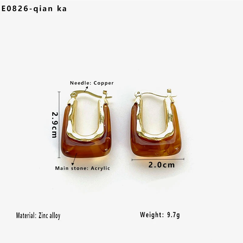 Boucles d'oreilles élégante finitions acrylique Brown