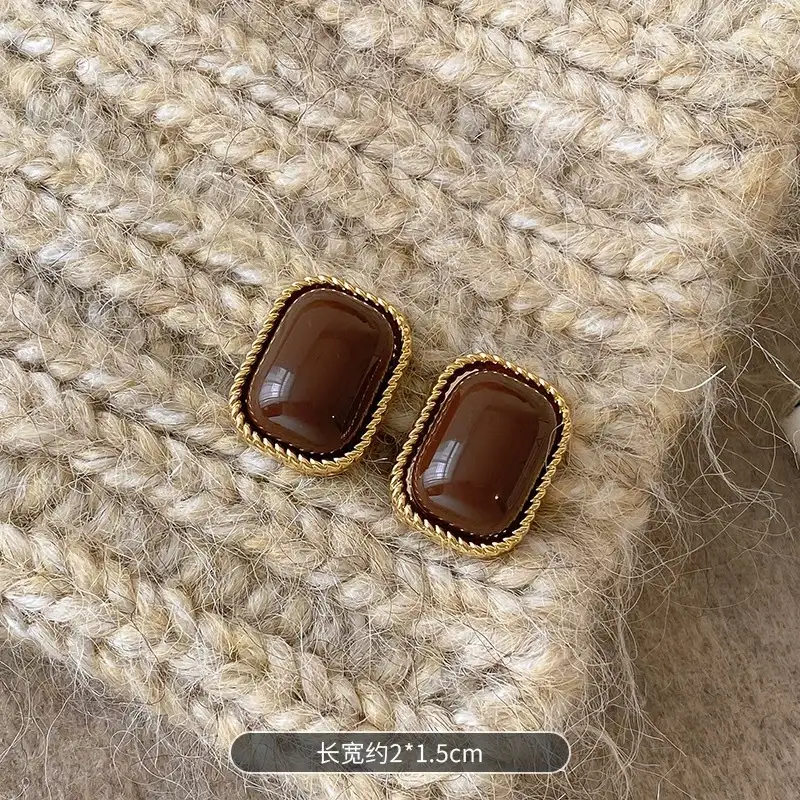 Boucles D'oreilles plaqué or zircon arrondi