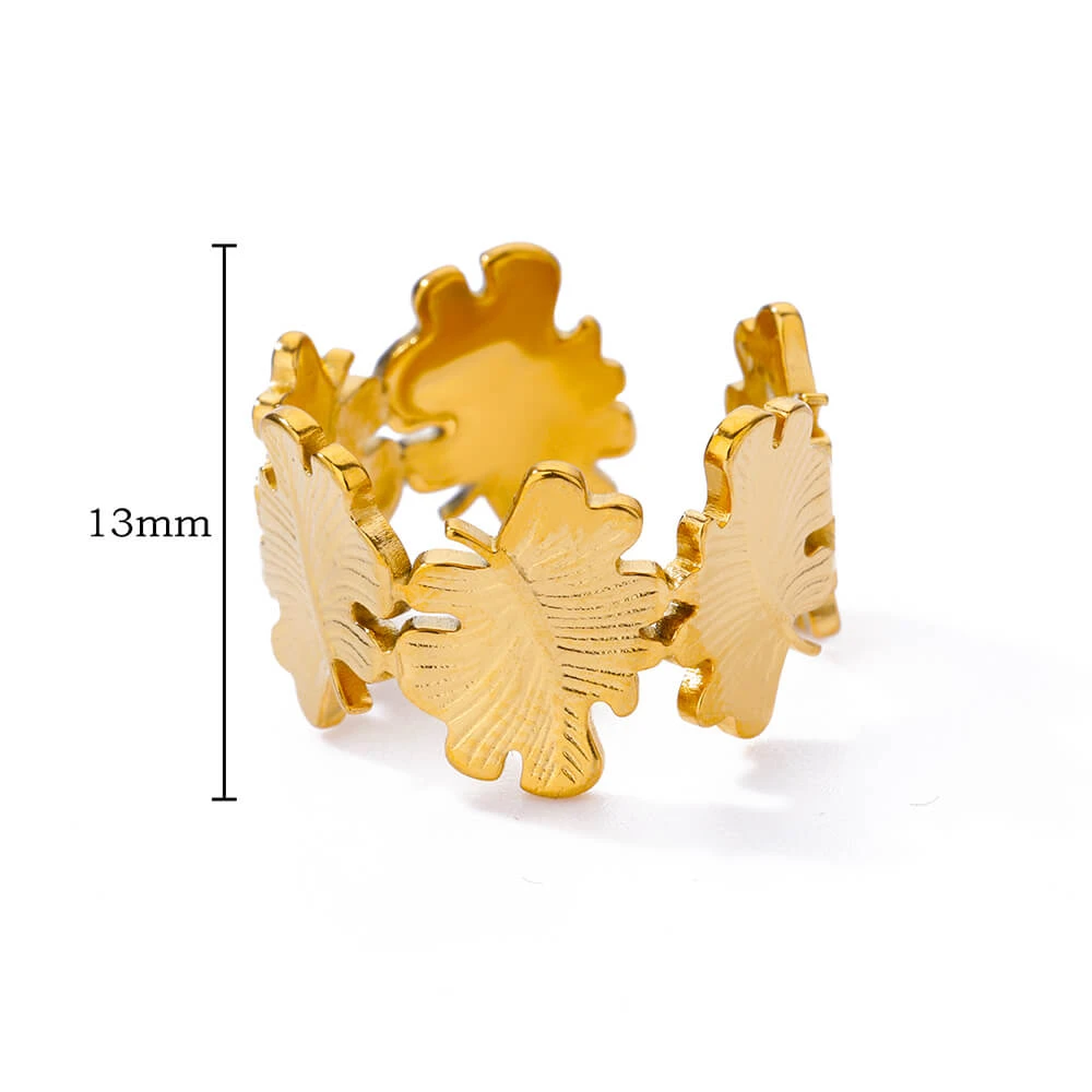 Bracelet feuilles en acier inoxydable