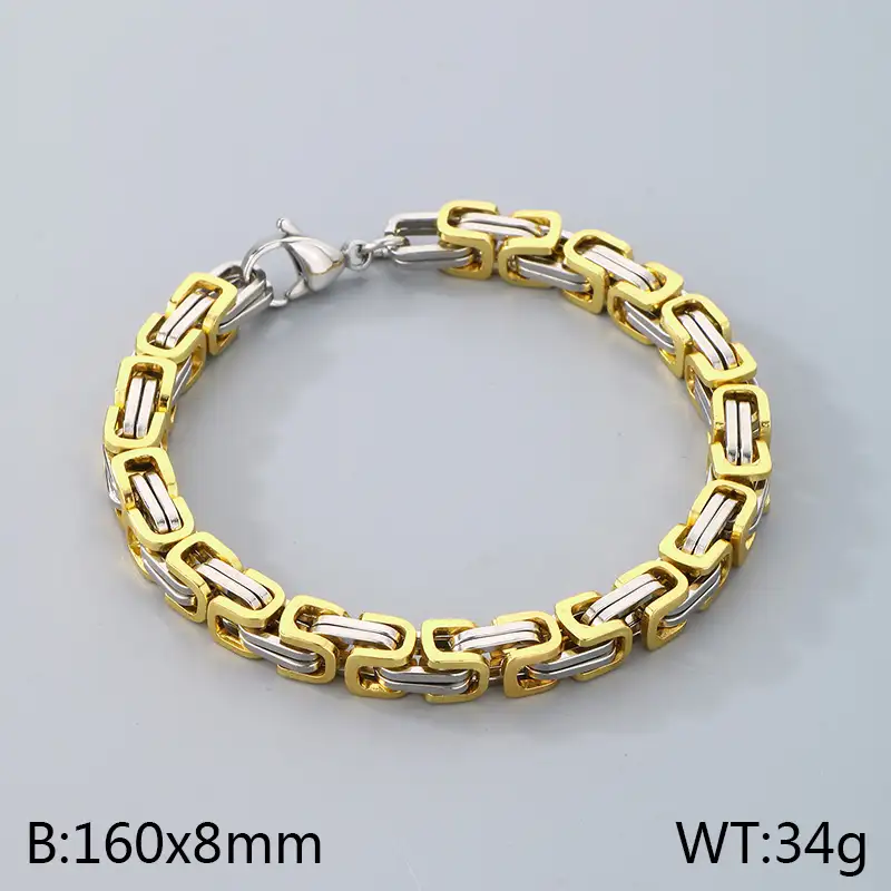 Bracelet Homme bi-colore acier inoxydable