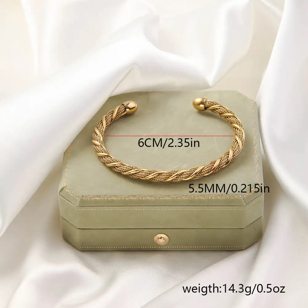 Bracelet doré tressé en acier inoxydable